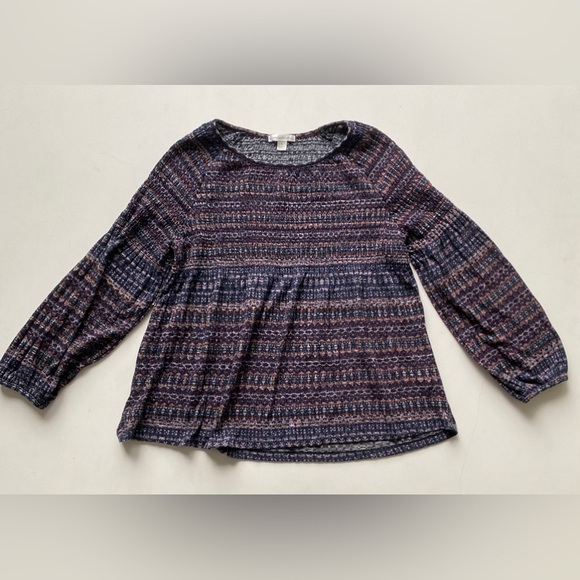 Jean Paul Richard Colorful Striped Stretch Smocked Spring Sweater Women’s Large - Picture 4 of 8